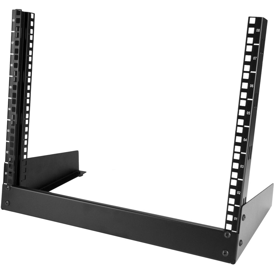 StarTech.com 2-Post 8U Desktop Server Rack, Open Frame 19in Computer Rack, Small Home/Office Rack for AV / Studio / Data / IT Equipment RK8OD