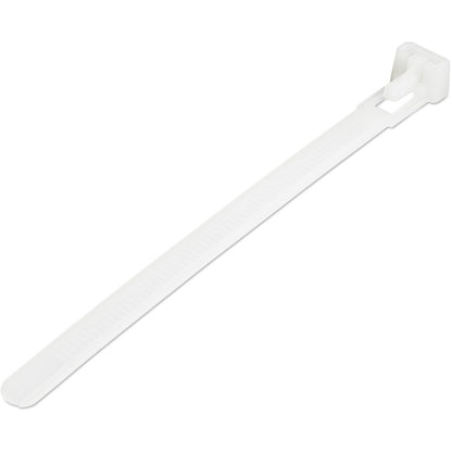 StarTech.com 5"(12cm) Reusable Cable Ties, 1-1/8"(30mm) Dia. 50lb(22Kg) Tensile Strength, Nylon, In/Outdoor, UL Listed, 100 Pack, White CBMZTRB5