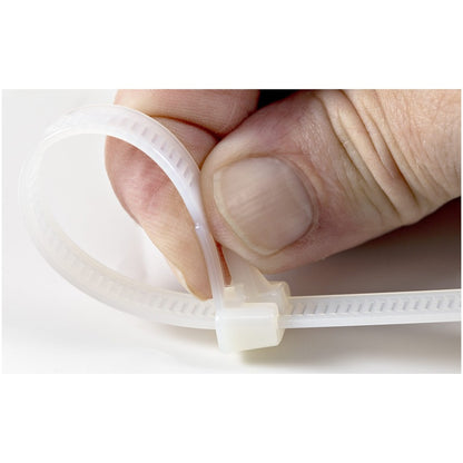 StarTech.com 5"(12cm) Reusable Cable Ties, 1-1/8"(30mm) Dia. 50lb(22Kg) Tensile Strength, Nylon, In/Outdoor, UL Listed, 100 Pack, White CBMZTRB5