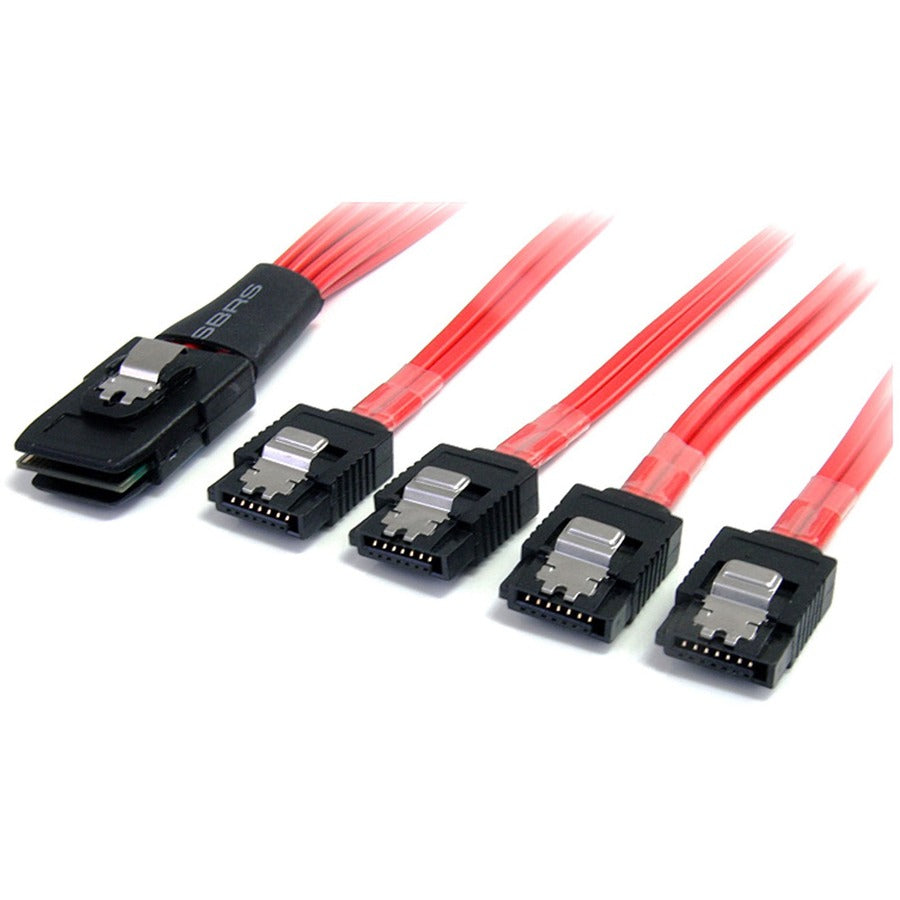 StarTech.com 1m Serial Attached SCSI SAS Cable - SFF-8087 to 4x Latching SATA SAS8087S4100