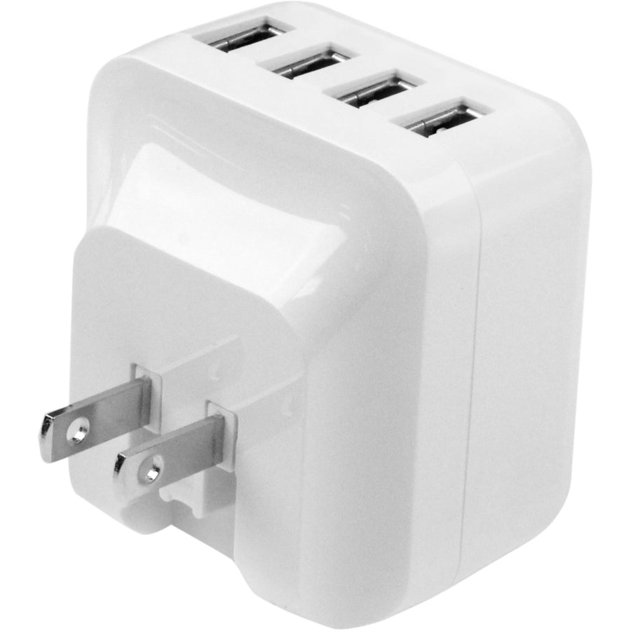 Star Tech.com Travel USB Wall Charger - 4 Port - White - Universal Travel Adapter - International Power Adapter - USB Charger USB4PACWH