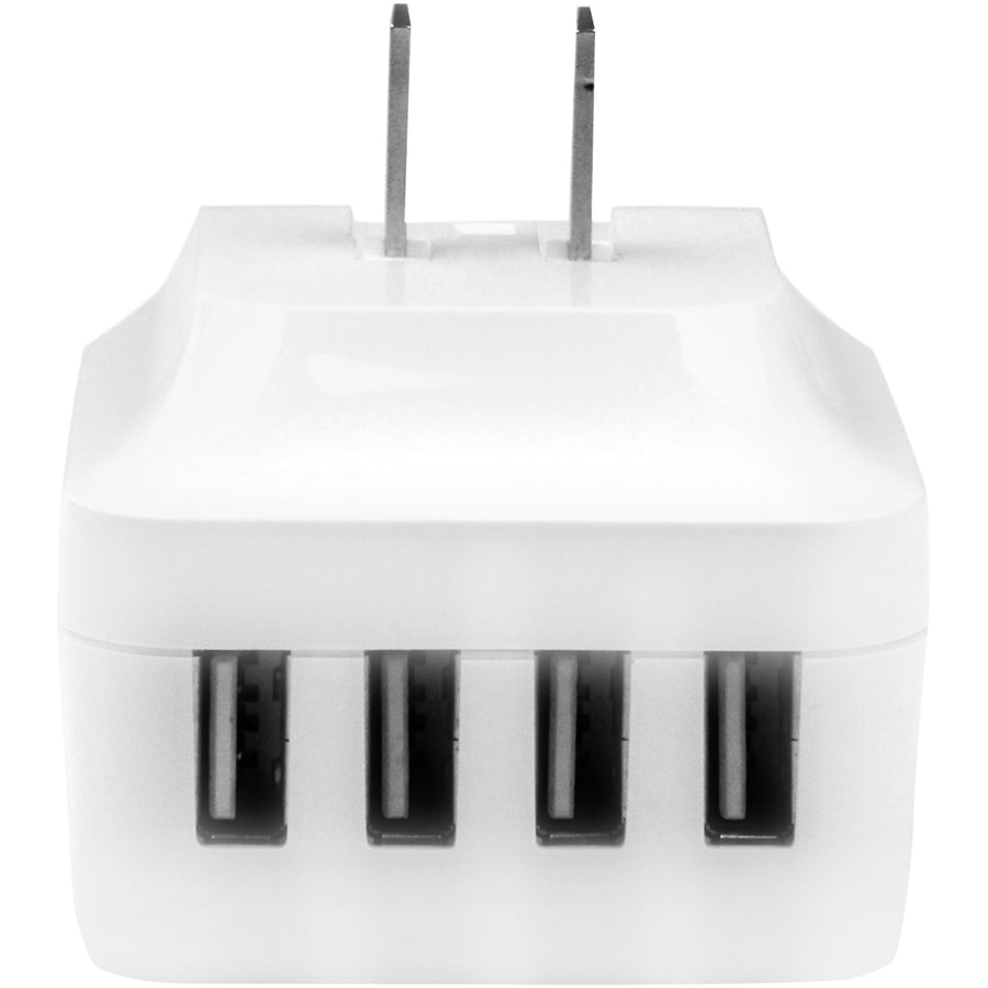 Star Tech.com Travel USB Wall Charger - 4 Port - White - Universal Travel Adapter - International Power Adapter - USB Charger USB4PACWH