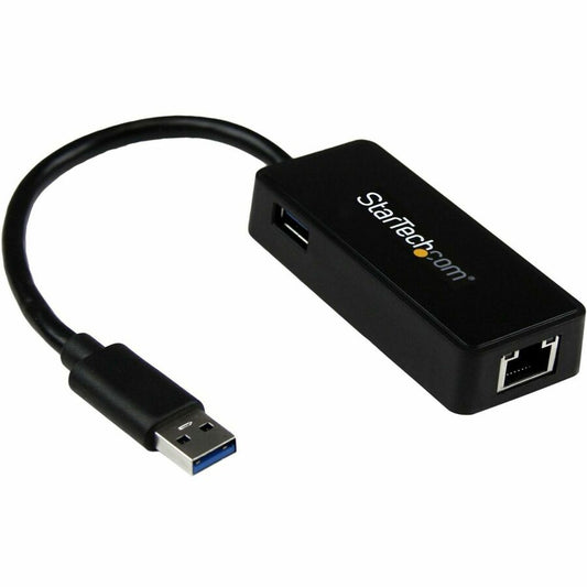 StarTech.com USB 3.0 to Gigabit Ethernet Adapter NIC w/ USB Port - Black USB31000SPTB