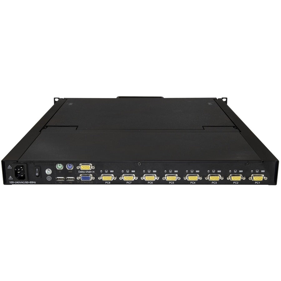 StarTech.com 8 Port Rackmount KVM Console w/ Cables - Integrated KVM Switch w/ 19" LCD - 1U LCD KVM Drawer 50000 MTBF - USB + VGA Support RKCONS1908K