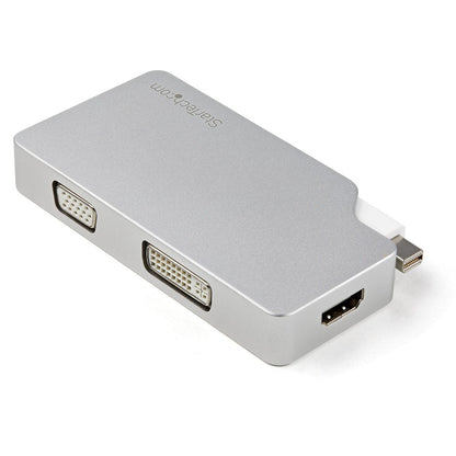 StarTech.com Aluminum Travel A/V Adapter: 3-in-1 Mini DisplayPort to VGA, DVI or HDMI - mDP Adapter - 4K MDPVGDVHD4K