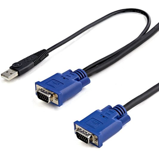 StarTech.com 15 ft 2-in-1 Ultra Thin USB KVM Cable - Video / USB cable - 4 pin USB Type A, HD-15 (M) - HD-15 (M) - 4.57 m SVECONUS15