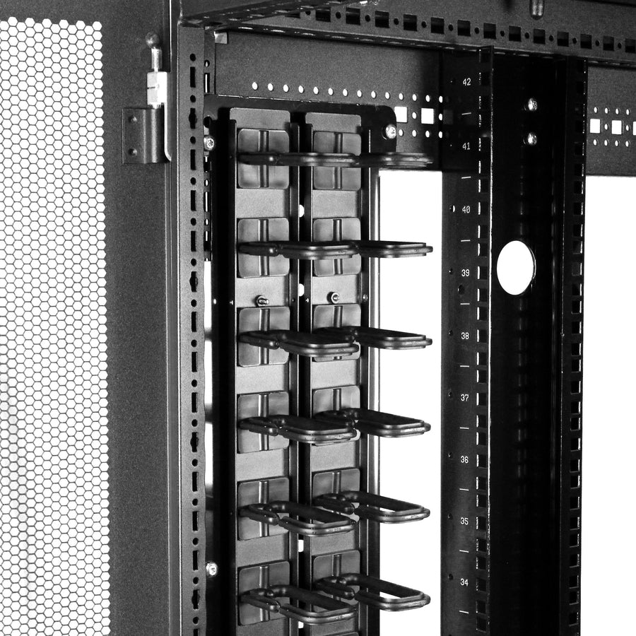 StarTech.com Vertical Cable Organizer with D-Ring Hooks - Vertical Cable Management Panel - 40U - 6 ft. CMVER40UD