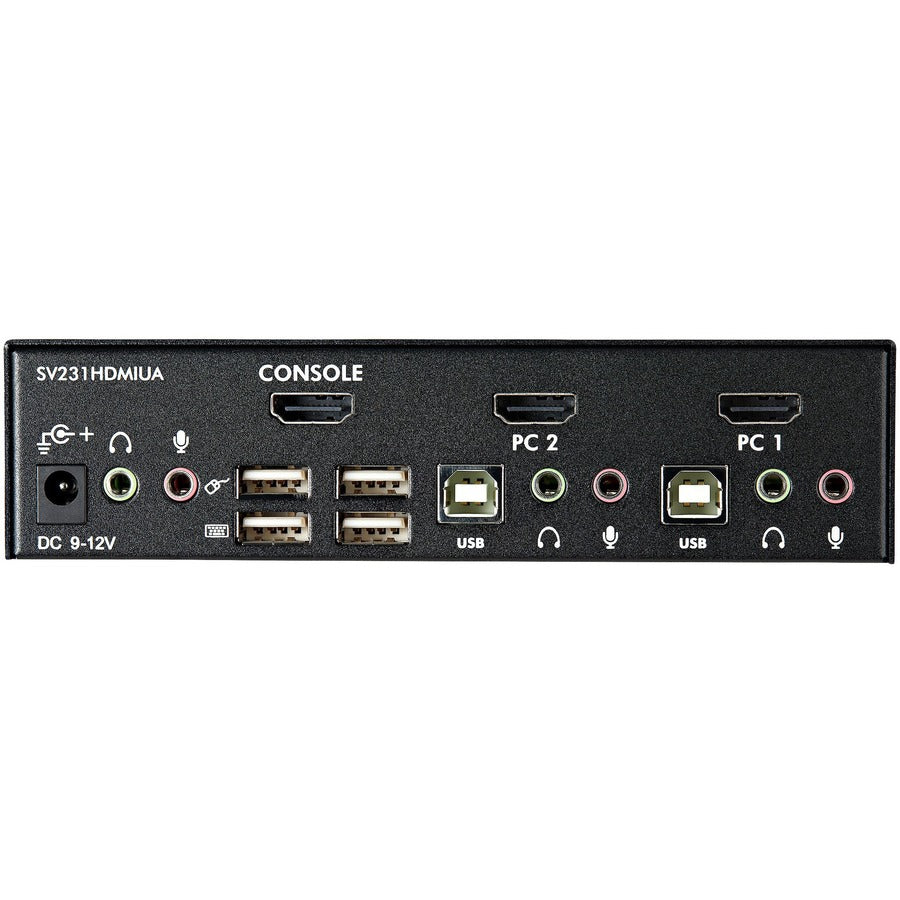 StarTech.com 2 Port USB HDMI KVM Switch w/ Audio & USB 2.0 Hub SV231HDMIUA