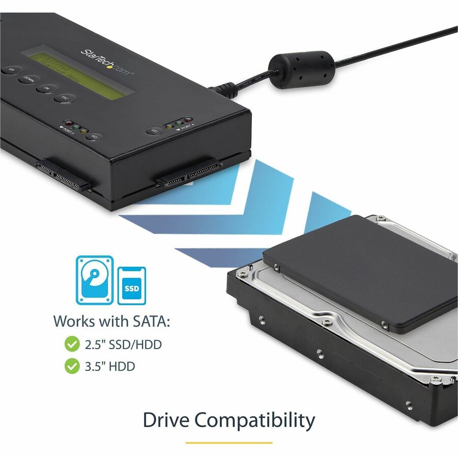 StarTech.com 4 Bay SSD/HDD Hard Drive Eraser, 2.5/3.5" SATA, Standalone Wiper, Disk Sanitizer, Hardware Wiper Erasing Tool, NIST/DOD/TAA SATERASER4