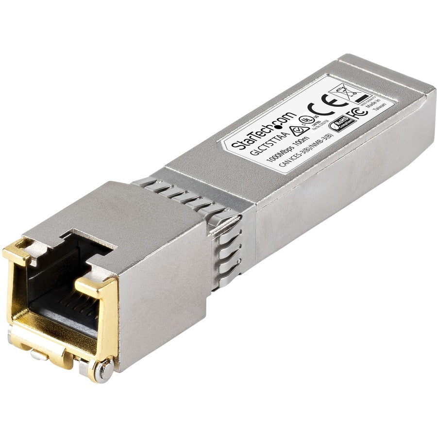 StarTech.com Cisco GLC-T Compatible SFP Module - 1000BASE-T - 1GE Gigabit Ethernet SFP SFP to RJ45 Cat6/Cat5e Transceiver - 100m GLCTSTTAA