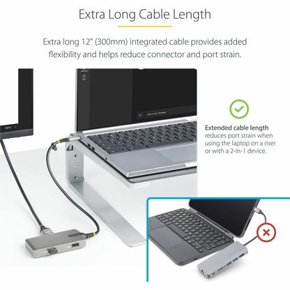 StarTech.com USB-C Multiport Adapter, 4K60Hz HDMI, HDR, 2-Port 5Gbps USB Hub, 100W PD Pass-Through, GbE, Mini Dock, Windows/macOS/ChromeOS 103B-USBC-MULTIPORT