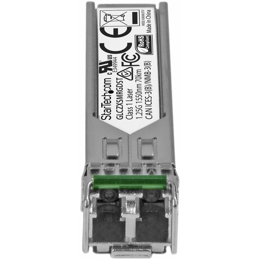 StarTech.com Cisco GLC-ZX-SM-RGD Compatible SFP Module - 1000BASE-ZX - 1GE Gigabit Ethernet 1GbE Single Mode Fiber SMF Optic Transceiver GLCZXSMRGDST