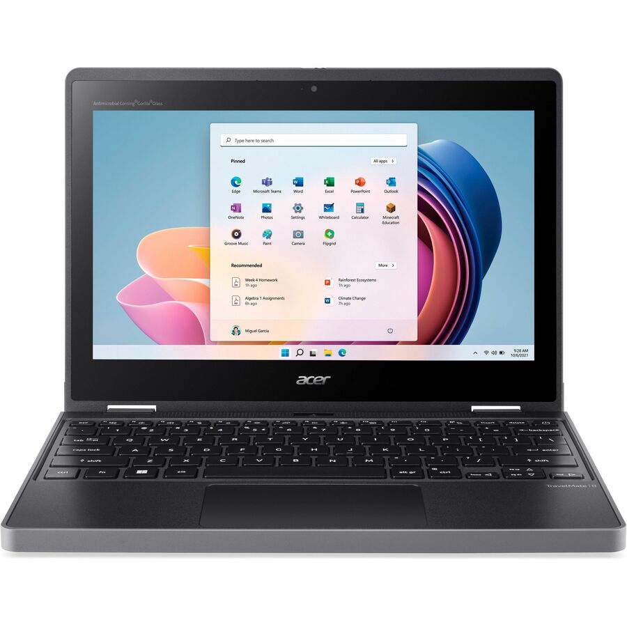 Acer TravelMate Spin B3 B311RN-33 TMB311RN-33-C0JS 11.6" Touchscreen Convertible 2 in 1 Notebook - WXGA - Intel N100 - 4 GB - 128 GB Flash Memory - English Keyboard - Black NX.VZ3AA.002