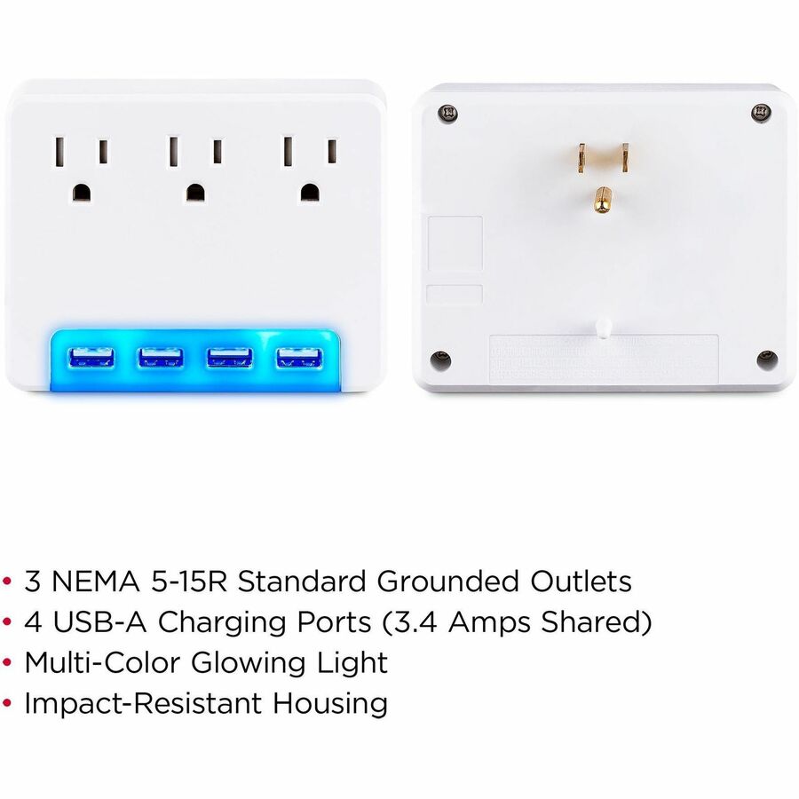 CyberPower Professional P3WUH 3-Outlet Surge Suppressor/Protector P3WUH