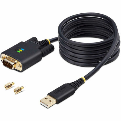 StarTech.com 6.6ft/2m USB to Null Modem Serial Adapter Cable, COM Retention, FTDI, RS232, Changeable DB9 Screws/Nuts, Windows/macOS/Linux 1P6FFCN-USB-SERIAL