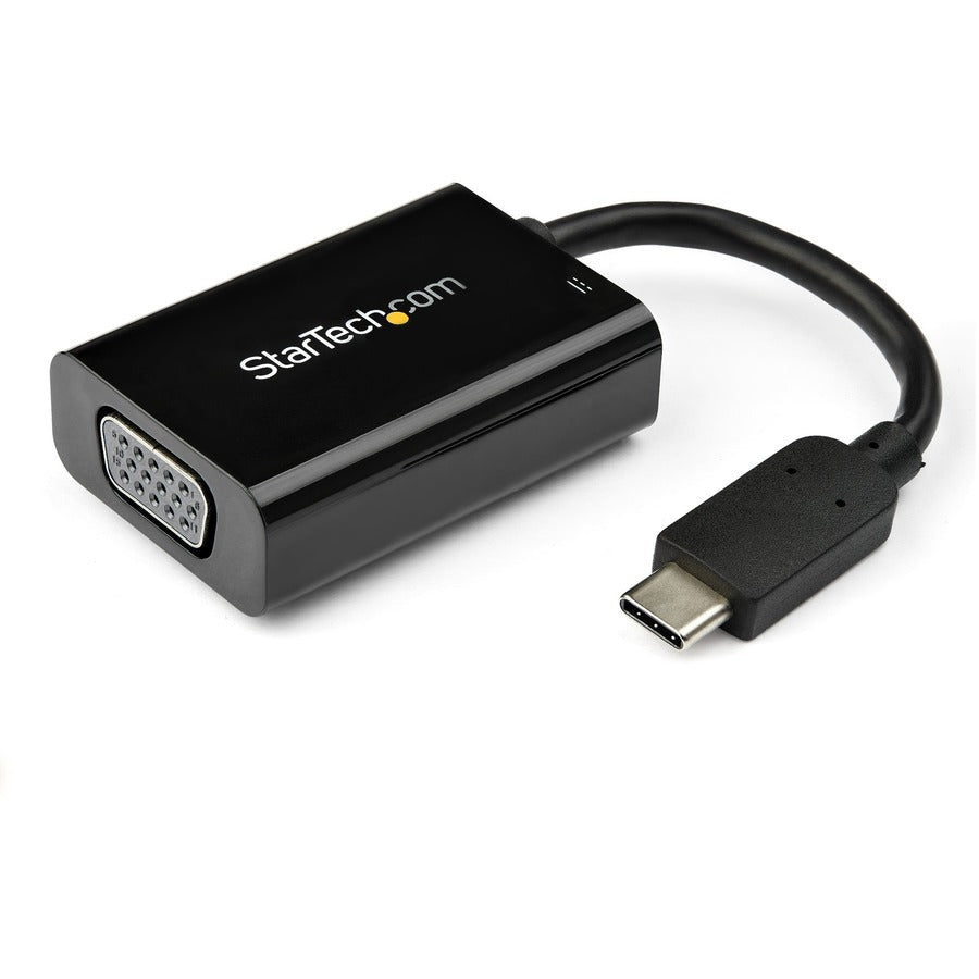 StarTech.com USB C to VGA Adapter with 60W Power Delivery Pass-Through - 1080p USB Type-C to VGA Video Converter w/ Charging - Black CDP2VGAUCP