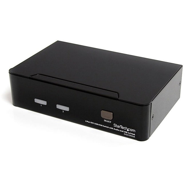 StarTech.com 2 Port DVI + USB KVM Switch with Audio - KVM switch - USB 2.0 Hub - 2 ports - 1 local user - 1U SV231DVIUA