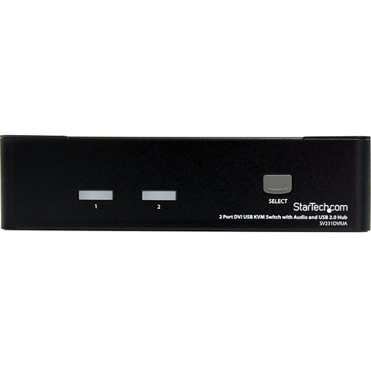 StarTech.com 2 Port DVI + USB KVM Switch with Audio - KVM switch - USB 2.0 Hub - 2 ports - 1 local user - 1U SV231DVIUA