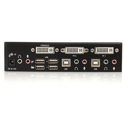 StarTech.com 2 Port DVI + USB KVM Switch with Audio - KVM switch - USB 2.0 Hub - 2 ports - 1 local user - 1U SV231DVIUA