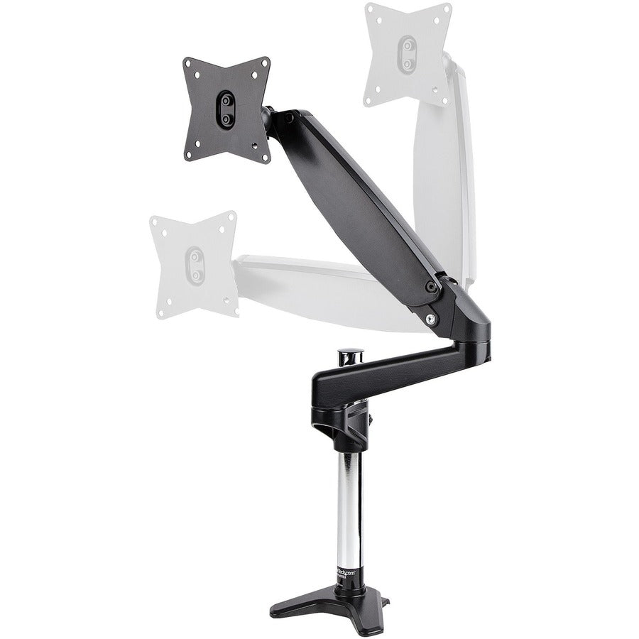 StarTech.com Desk Mount Monitor Arm for Single VESA Display 49"(17.6lb/8kg), Full Motion Articulating & Height Adjustable, C-Clamp/Grommet ARMPIVOTE2