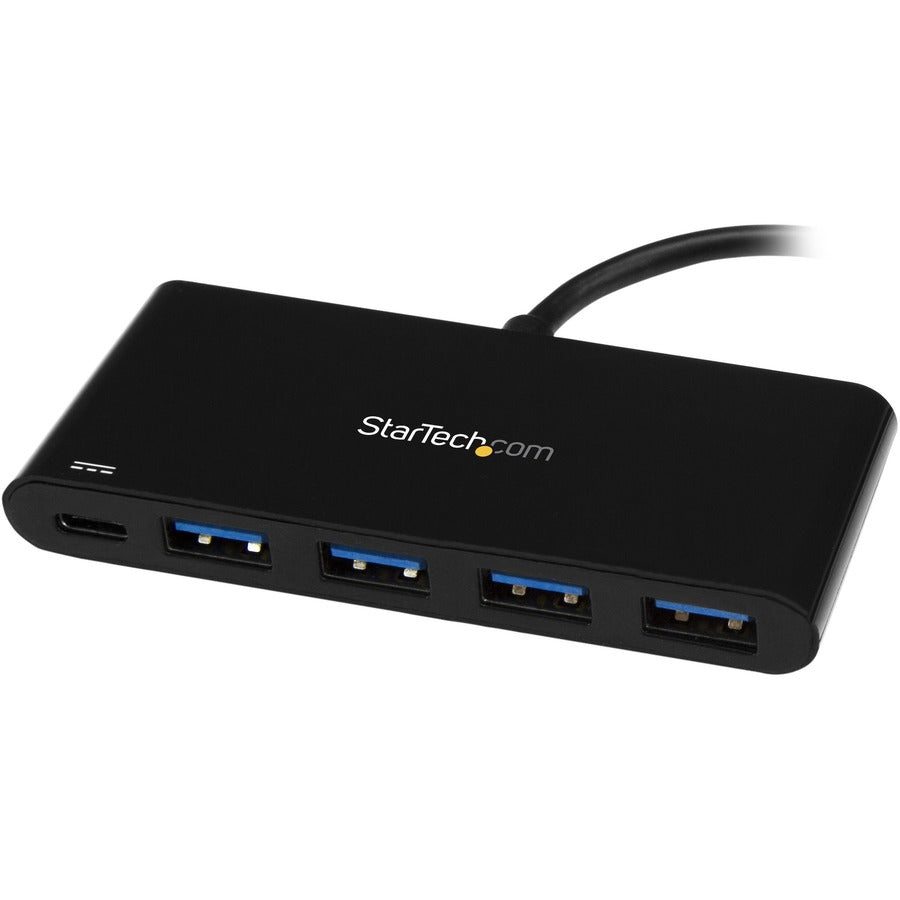 StarTech.com 4 Port USB C Hub with 4x USB Type-A (USB 3.0 SuperSpeed 5Gbps) - 60W Power Delivery Passthrough - Portable C to A Adapter Hub HB30C4AFPD