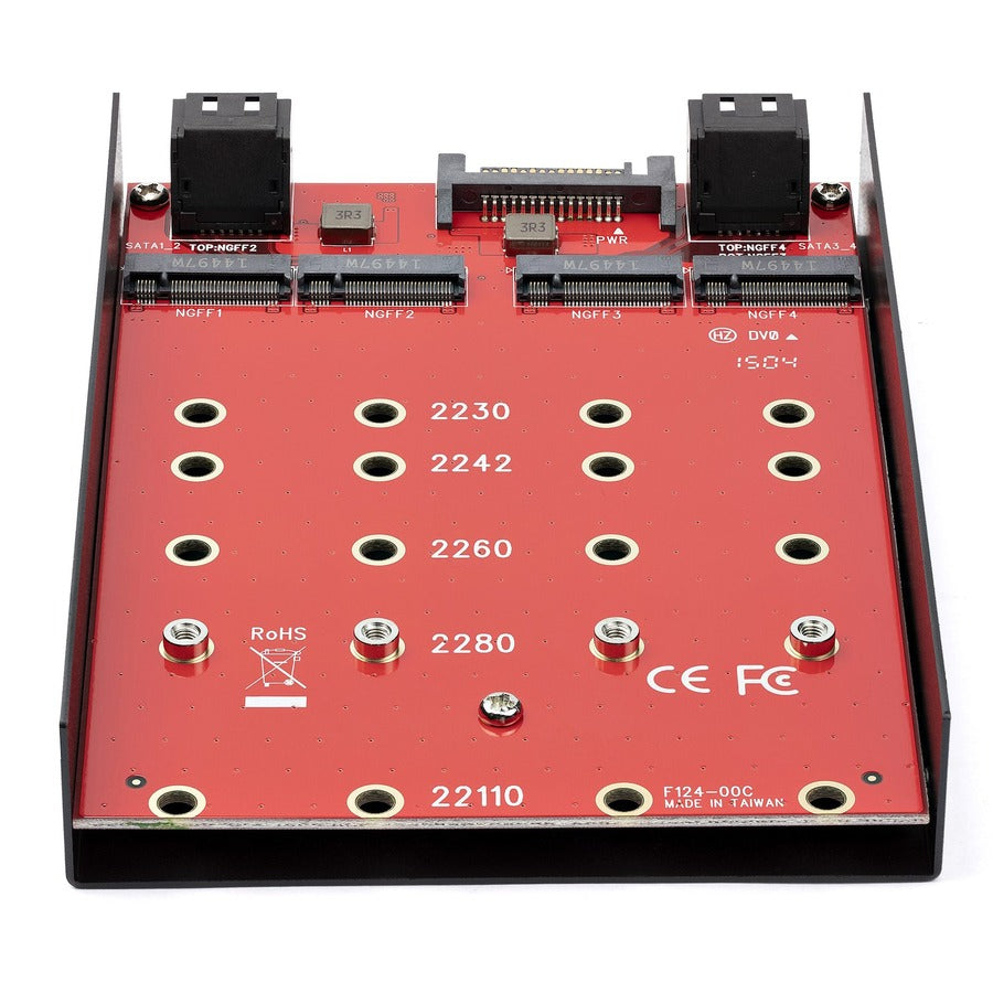 StarTech.com 4x M.2 SATA Mounting Adapter for 3.5in Drive Bay - 4-Drive M.2 SSD to SATA Adapter 35S24M2NGFF