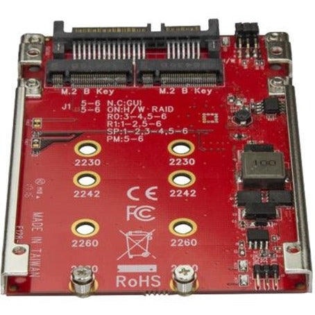 StarTech.com Dual-Slot M.2 to SATA Adapter - M.2 SATA Adapter for 2.5" Drive Bay - M.2 Adapter - M.2 SSD Adapter - M.2 NGFF SSD Adapter - RAID S322M225R