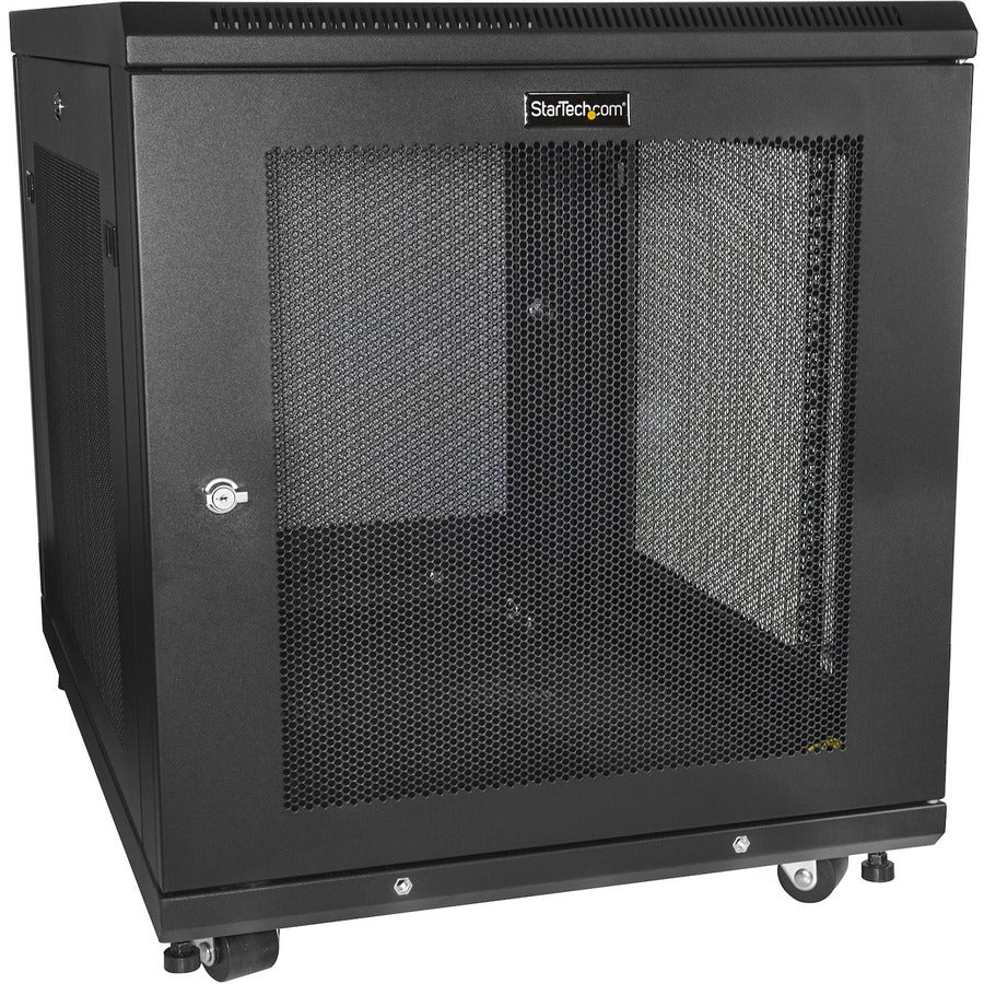 StarTech.com 4-Post 12U Server Rack Cabinet, 19" Data Rack Cabinet for Computer / IT Equipment, Home Network Rack, Half Height Server Rack RK1233BKM