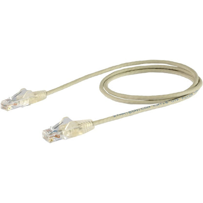 StarTech.com 3 ft CAT6 Cable - Slim CAT6 Patch Cord - Gray - Snagless RJ45 Connectors - Gigabit Ethernet Cable - 28 AWG - LSZH (N6PAT3GRS) N6PAT3GRS