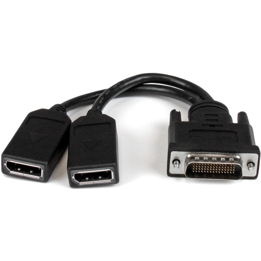 StarTech.com 8" DMS-59 to Dual DisplayPort Adapter Cable, 4K x 2K, DMS 59 pin (M) to 2x DP 1.2 (F) Splitter Y Cable, LFH to 2x DP Monitors DMSDPDP1