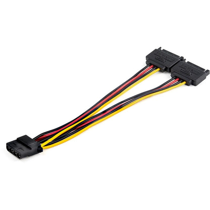 StarTech.com Dual SATA to LP4 Power Doubler Cable Adapter, SATA to 4 Pin LP4 Internal PC Peripheral Power Supply Connector, 9 Amps/108W DSATPMOLP4