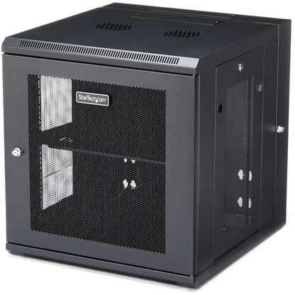 StarTech.com 12U 19" Wall Mount Network Cabinet - 20" Deep Hinged Locking IT Data Enclosure - Flexible Vented Rack w/Shelf - Switch Depth RK1224WALHM