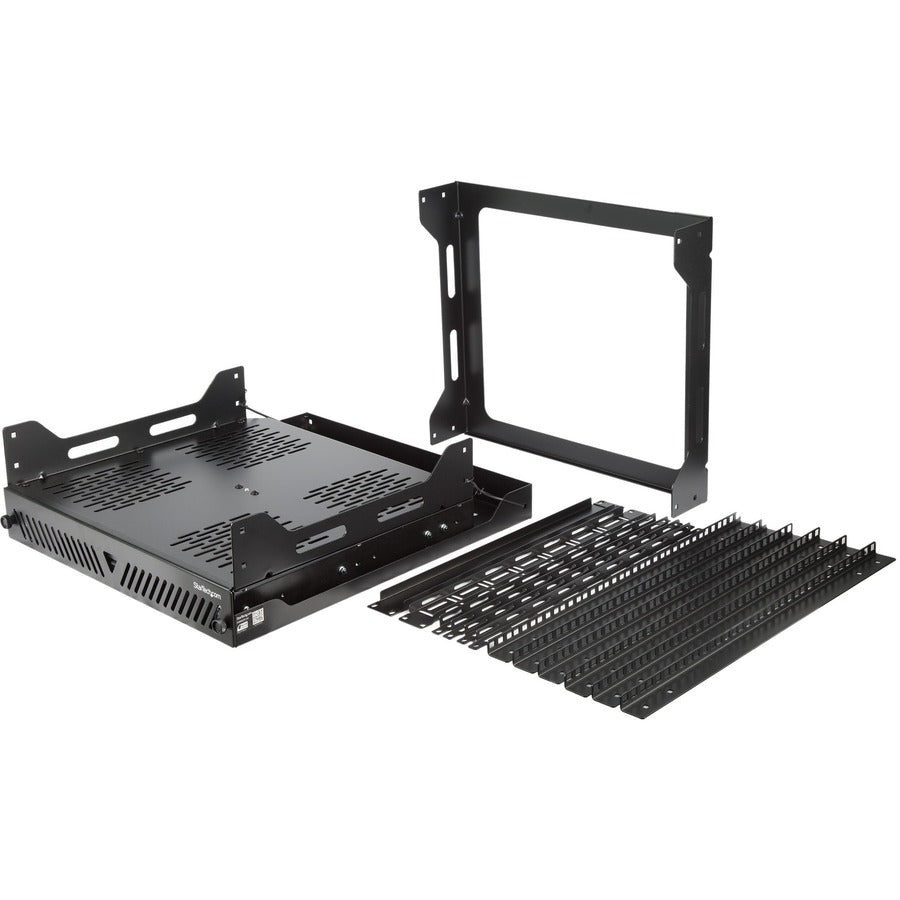 StarTech.com 12U 19" Open Frame Network Rack - Slide Out 4 Post 17" Deep Data/AV/IT/Computer Equipment Rack - Rotating/Pull Out/Pivoting PORACK12U