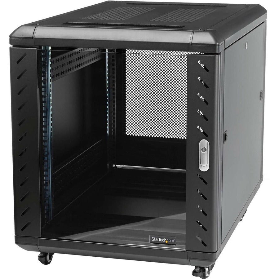 StarTech.com 4-Post 12U Server Rack Cabinet, 19" Data Rack Cabinet for Computer / IT Equipment, Home Network Rack, Half Height Server Rack RK1236BKF