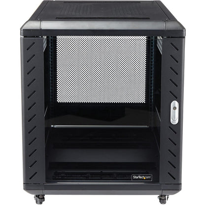 StarTech.com 4-Post 12U Server Rack Cabinet, 19" Data Rack Cabinet for Computer / IT Equipment, Home Network Rack, Half Height Server Rack RK1236BKF