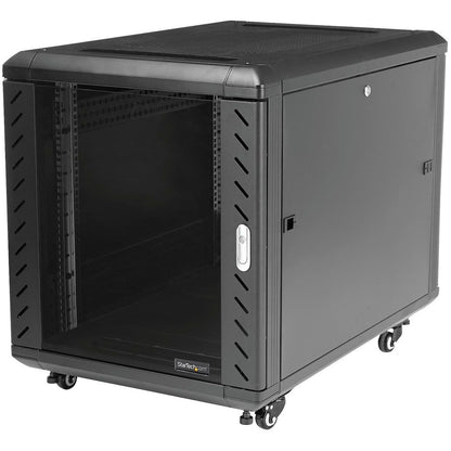 StarTech.com 4-Post 12U Server Rack Cabinet, 19" Data Rack Cabinet for Computer / IT Equipment, Home Network Rack, Half Height Server Rack RK1236BKF