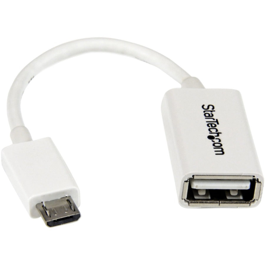 StarTech.com 5in White Micro USB to USB OTG Host Adapter M/F UUSBOTGW