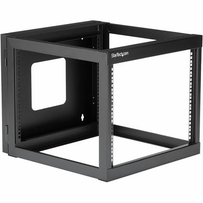 StarTech.com 4-Post 8U Hinged Wall-Mount Network Rack, 19" Open Frame Server Rack, Wall Mount Data Rack for IT Computer Equipment, TAA~ RK819WALLOH