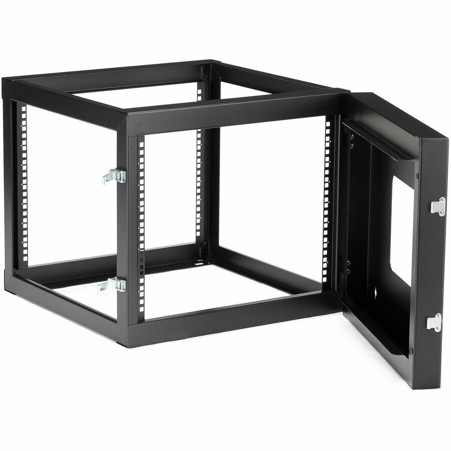 StarTech.com 4-Post 8U Hinged Wall-Mount Network Rack, 19" Open Frame Server Rack, Wall Mount Data Rack for IT Computer Equipment, TAA~ RK819WALLOH