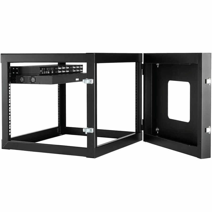 StarTech.com 4-Post 8U Hinged Wall-Mount Network Rack, 19" Open Frame Server Rack, Wall Mount Data Rack for IT Computer Equipment, TAA~ RK819WALLOH