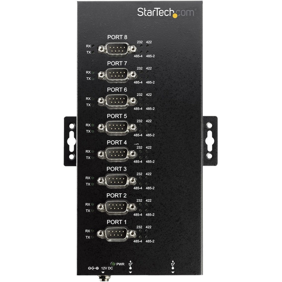 StarTech.com USB to RS232/RS485/RS422 8 Port Serial Hub Adapter - Industrial Metal USB 2.0 to DB9 Serial Converter - Din Rail Mountable ICUSB234858I