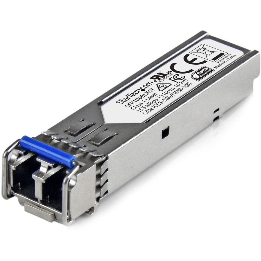 StarTech.com MSA Uncoded SFP Module - 100BASE-LX - 100Mb Ethernet SFP 100MbE Single Mode Fiber (SMF) Optic Transceiver Module - 10km DDM SFP100BLXST