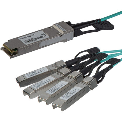 StarTech.com AOC Breakout Cable for Cisco QSFP-4X10G-AOC10M - 15m 40G 1x QSFP+ to 4x SFP+ AOC Cable 40GbE QSFP+ Active Optical Fiber 49ft QSFP4X10AO15