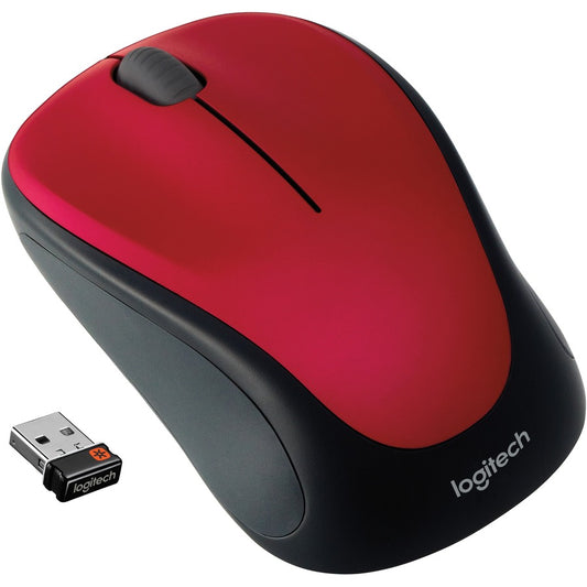 Logitech M317 Wireless Mouse, 2.4 GHz with USB Unifying Receiver, 1000 DPI Optical Tracking, 12 Month Battery, Compatible with PC, Mac, Laptop, Chromebook (Red) 910-002893