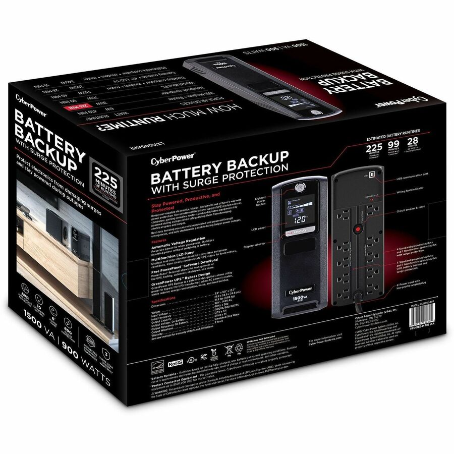 CyberPower Battery Backup LE1000DG 1000VA Compact UPS LE1000DG