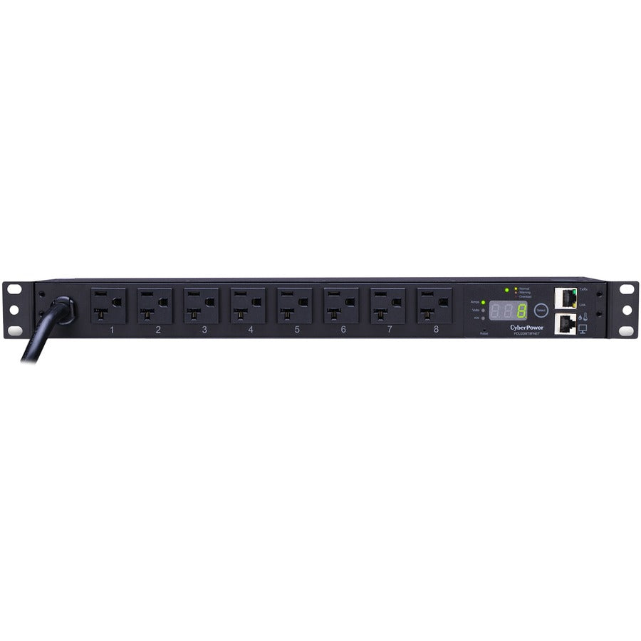 CyberPower Monitored PDU RM 1U PDU20MT8FNET 20A 8-Outlet PDU20MT8FNET