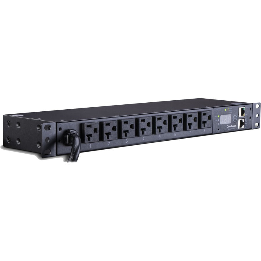 CyberPower Monitored PDU RM 1U PDU20MT8FNET 20A 8-Outlet PDU20MT8FNET