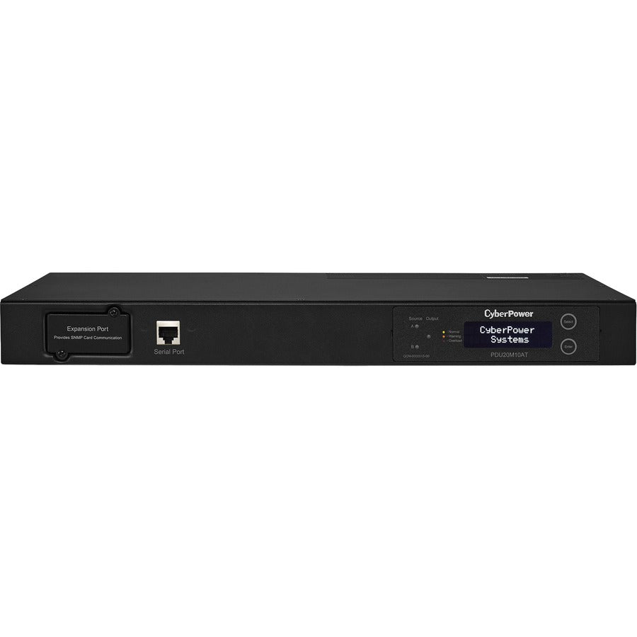 CyberPower PDU20M10AT Metered ATS PDU 120V 20A 1U 10-Outlets (2) 5-20P PDU20M10AT