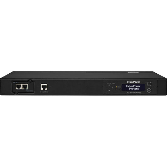 CyberPower PDU15SW10ATNET Switched ATS PDU 120V 15A 1U 10-Outlets (2) 5-15P PDU15SW10ATNET