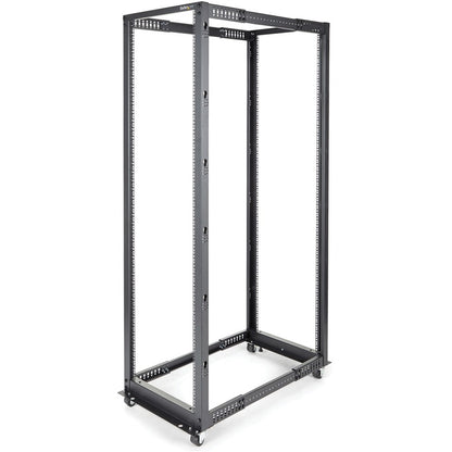 StarTech.com 4-Post 42U Mobile Open Frame Server Rack, 19" Network Rack with Casters, Rolling Rack for Computer/AV/Data/IT Equipment 4POSTRACK42